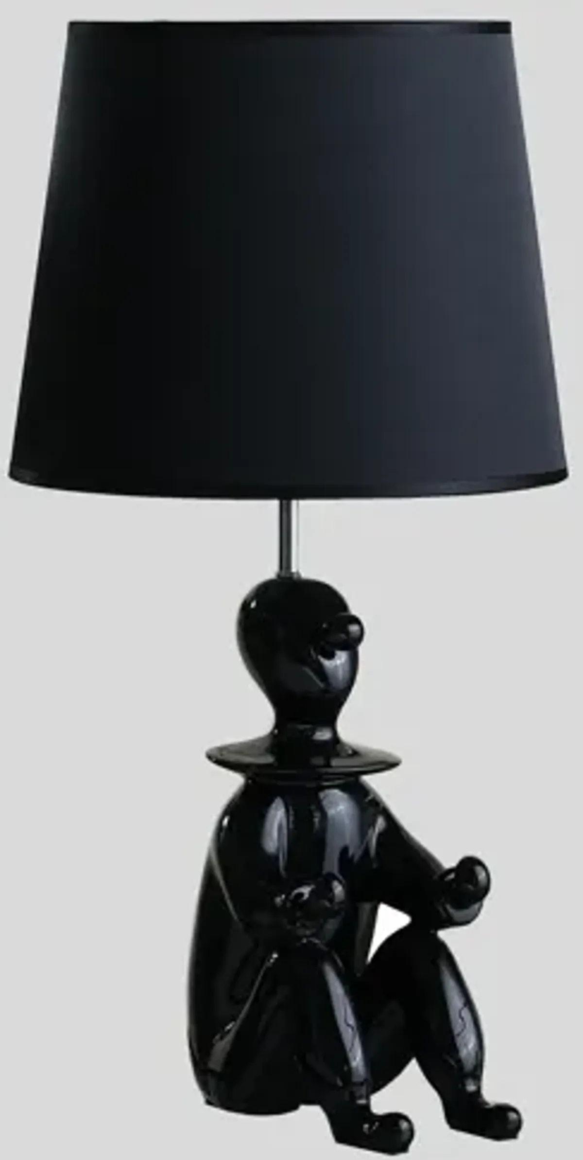 Sculptural Clown Phone Holder Desk Lamp - Black