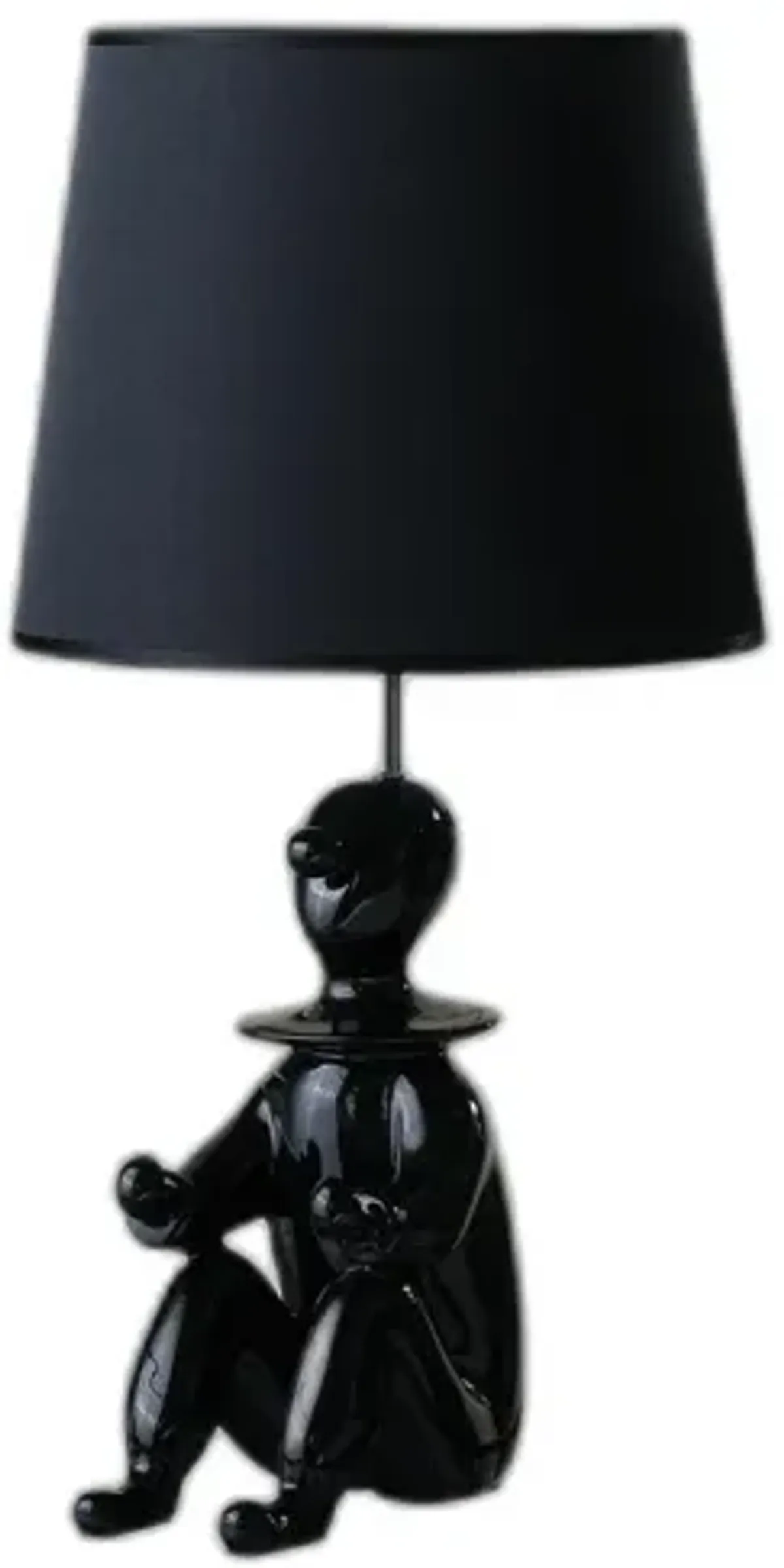 Sculptural Clown Phone Holder Desk Lamp - Black