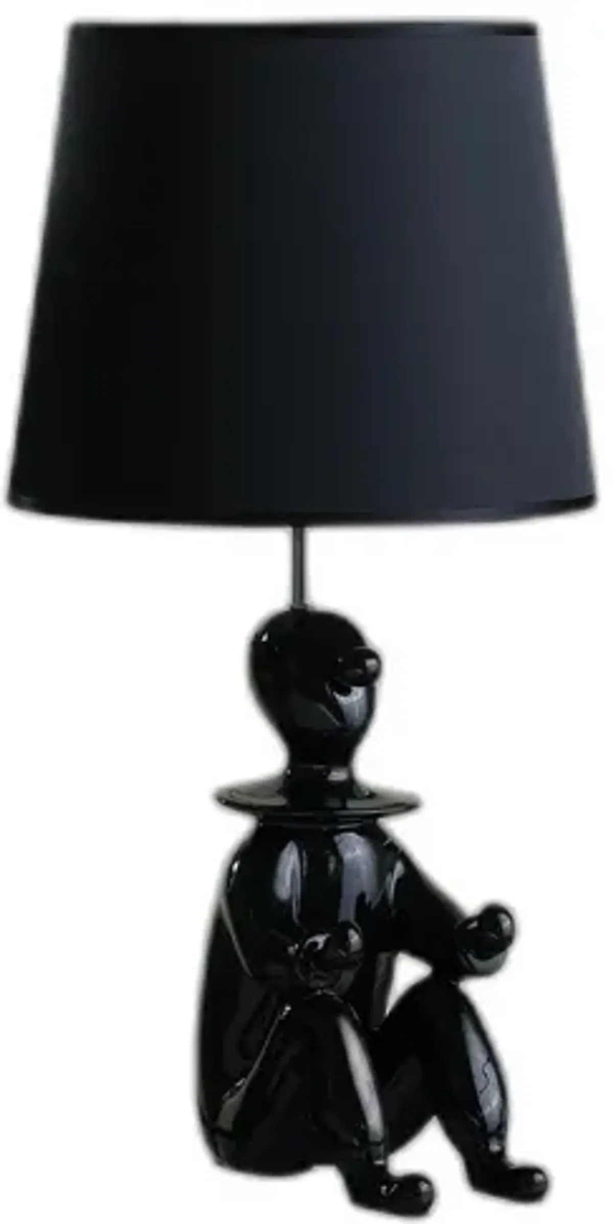 Sculptural Clown Phone Holder Desk Lamp - Black