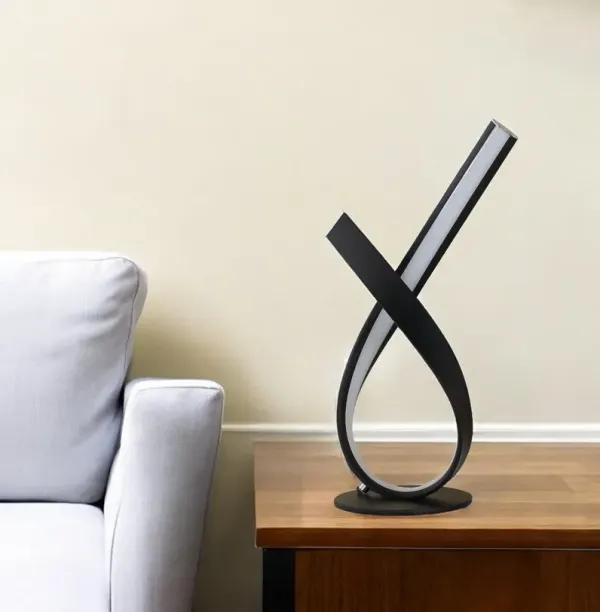 17" Bedside LED Table Lamp - Black