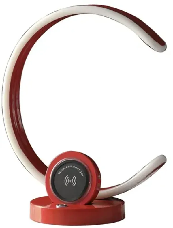 Contempo C Shape LED With USB Desk or Table Lamp - Red