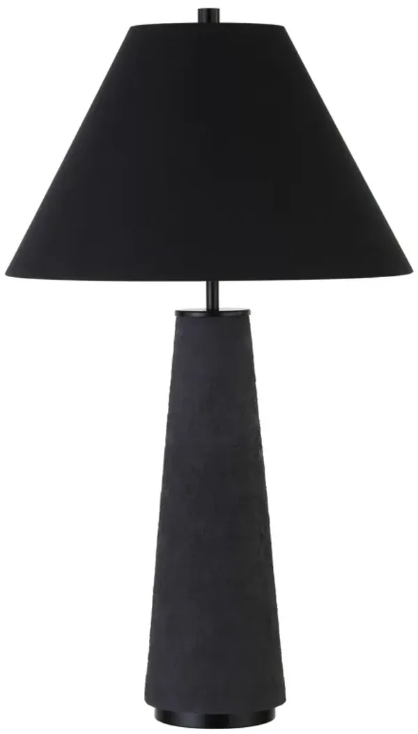 Ceramic Table Lamp With Black Cone Shade - Black