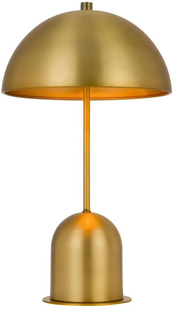 Metal Desk Table Lamp With Antiqued Brass Dome Shade - Antiqued Brass