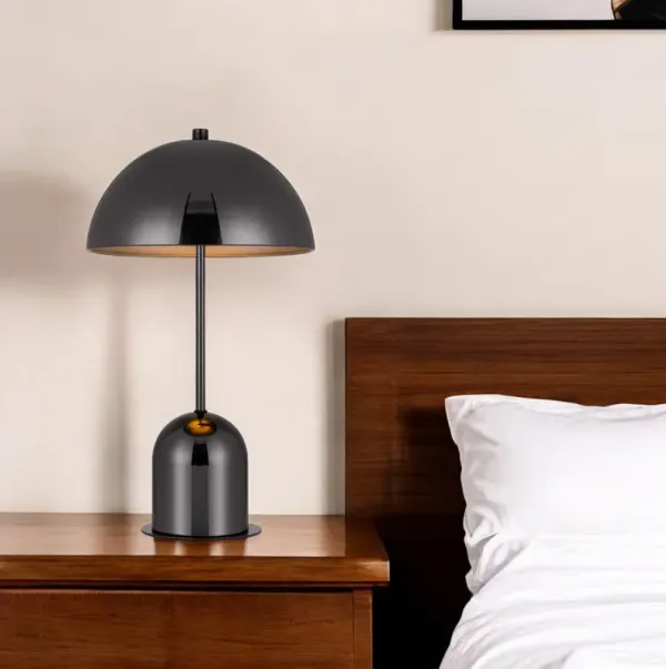 Desk Table Lamp With Half Dome Shade - Gunmetal Dark Gray