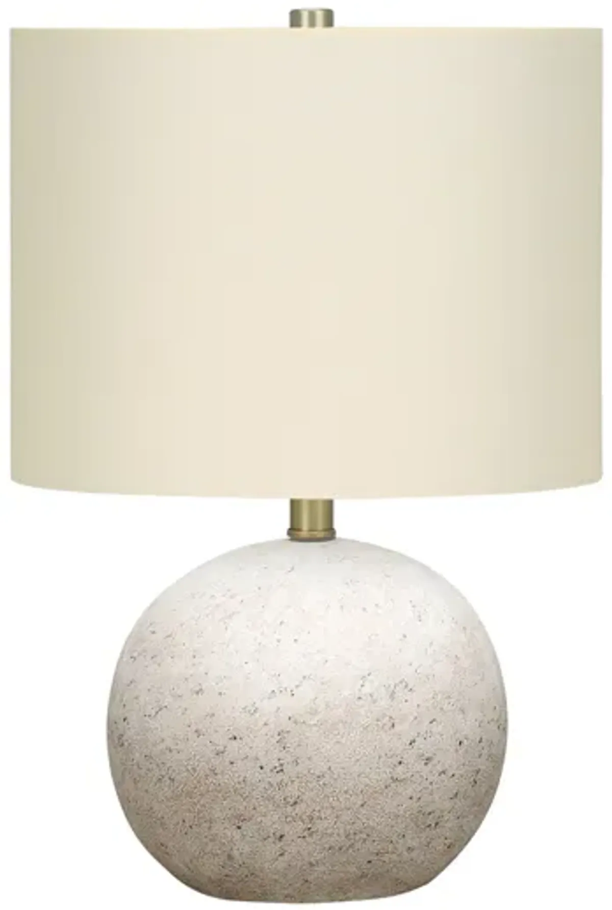 20" Concrete Round Table Lamp With Ivory Drum Shade - Gray