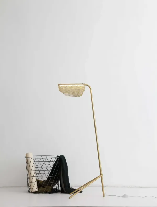 Contemporary Geo Floor Lamp - Gold