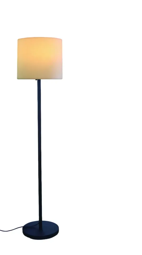 Traditional Shaped Floor Lamp With Drum Shade - Black White