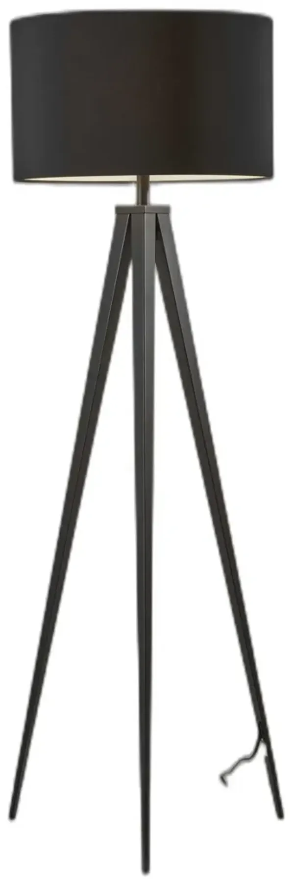 62" Tripod Floor Lamp With Black Drum Shade - Black