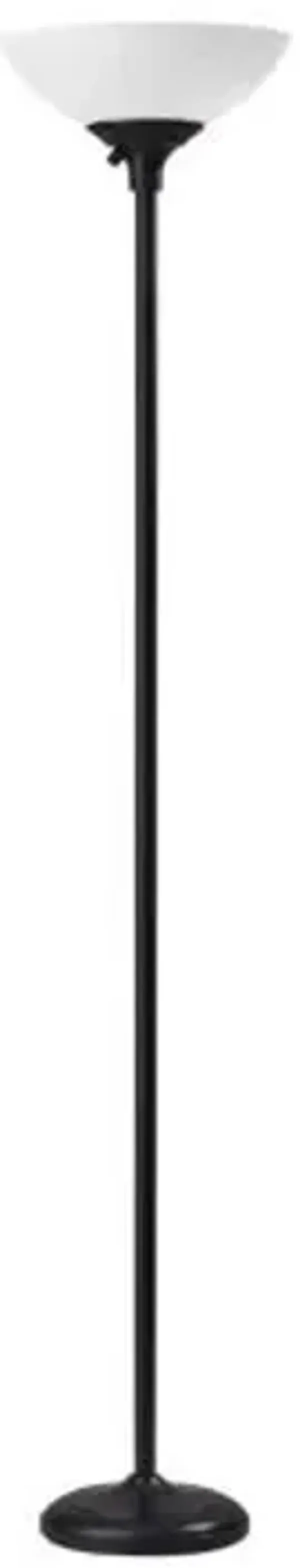 Tailored Metal Torchiere With Bright Illumination - Black