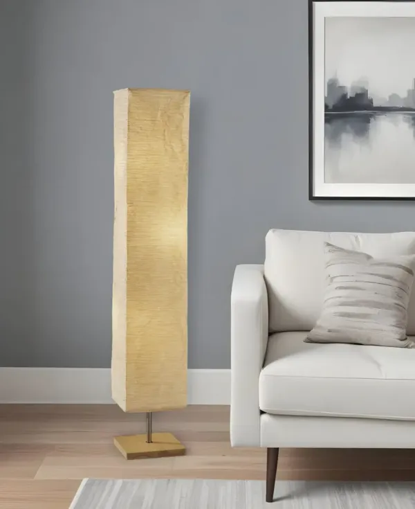 Wildside Paper Shade Floor Lamp With Wood Base - Natural