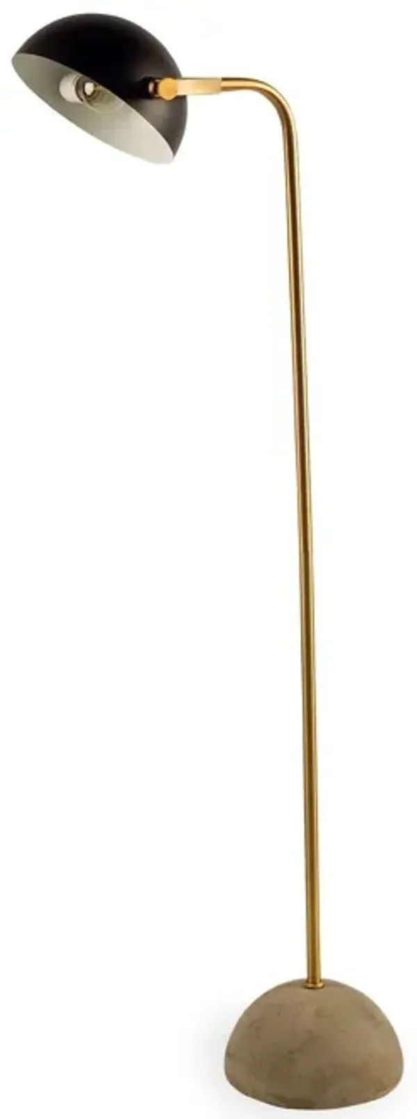 Antiqued Concrete Floor Lamp - Gold And Black
