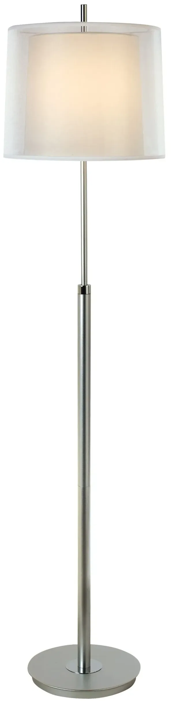 62" Traditional Shaped Floor Lamp With White Empire Shade - Chrome
