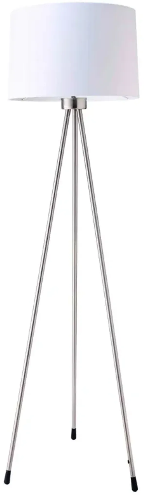 Tripod Floor Lamp With White Drum Shade - White