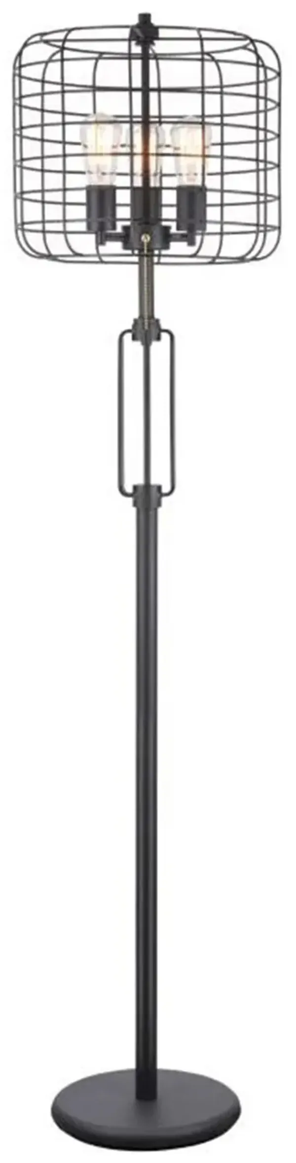 Three Lights Novelty Floor Lamp With Black Novelty Shade - Black