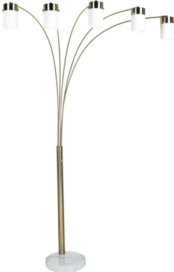 Five Metal Floor Lamp - Light Gold
