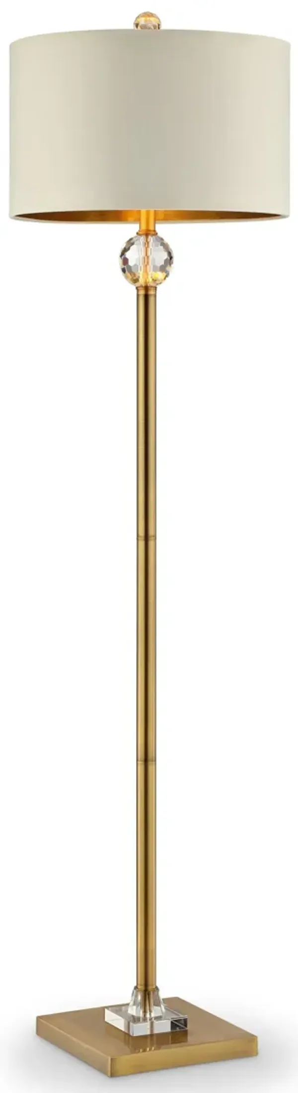 63" Column Floor Lamp With Off-White Drum Shade - Gold