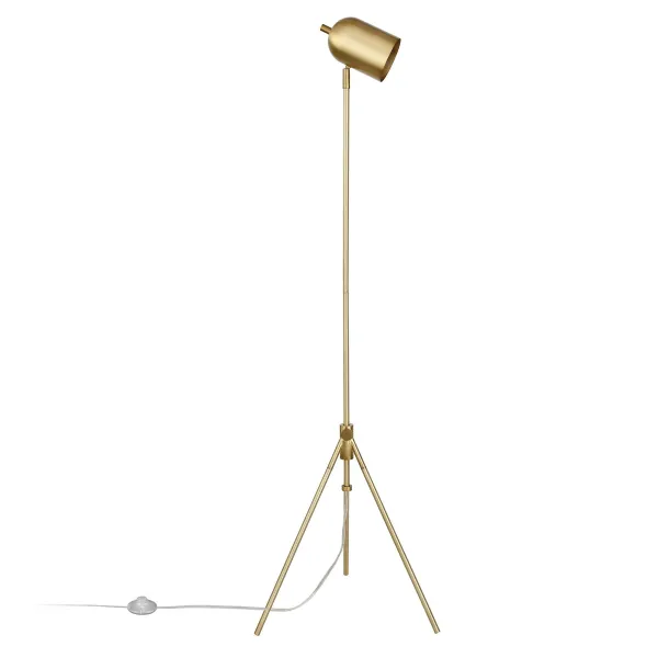 Tripod Floor Lamp With Brass Dome Shade - Brass