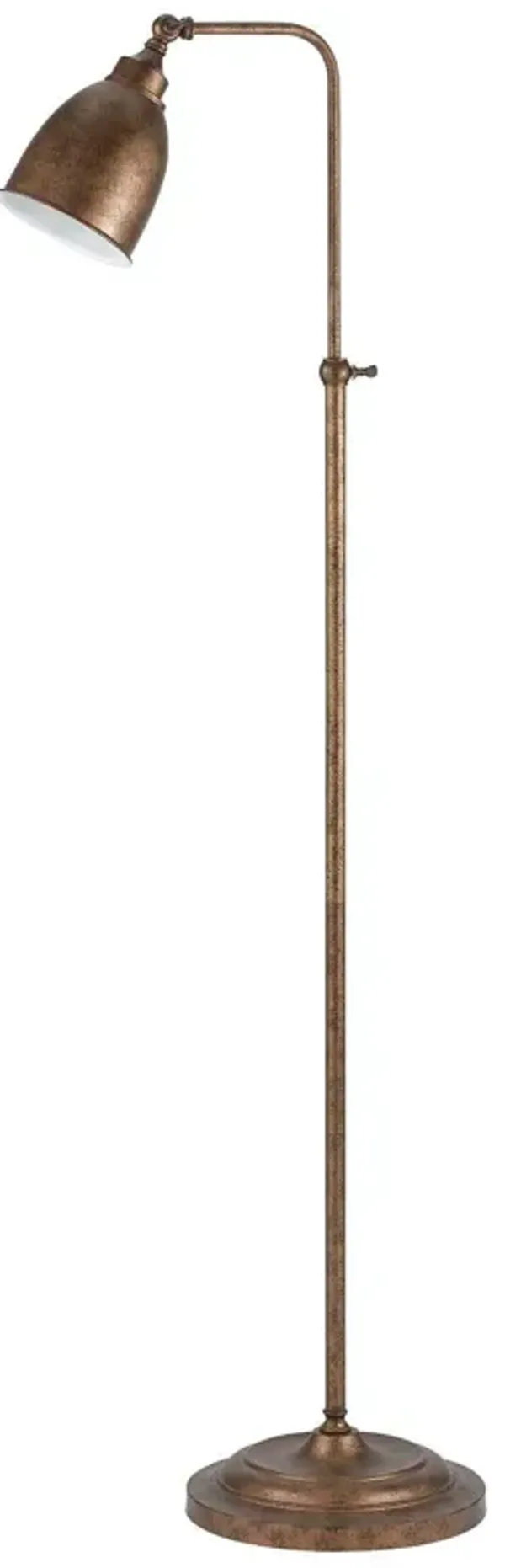 62" Adjustable Traditional Shaped Floor Lamp With Rust Dome Shade - Rust