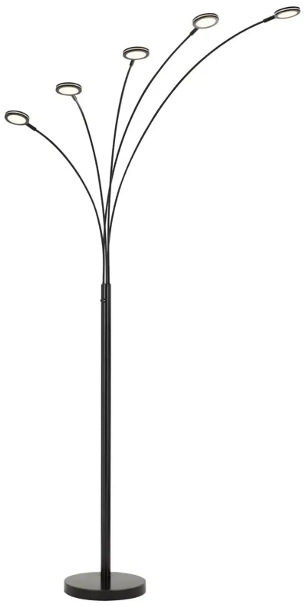 Five Light LED Arc Floor Lamp - Bronze