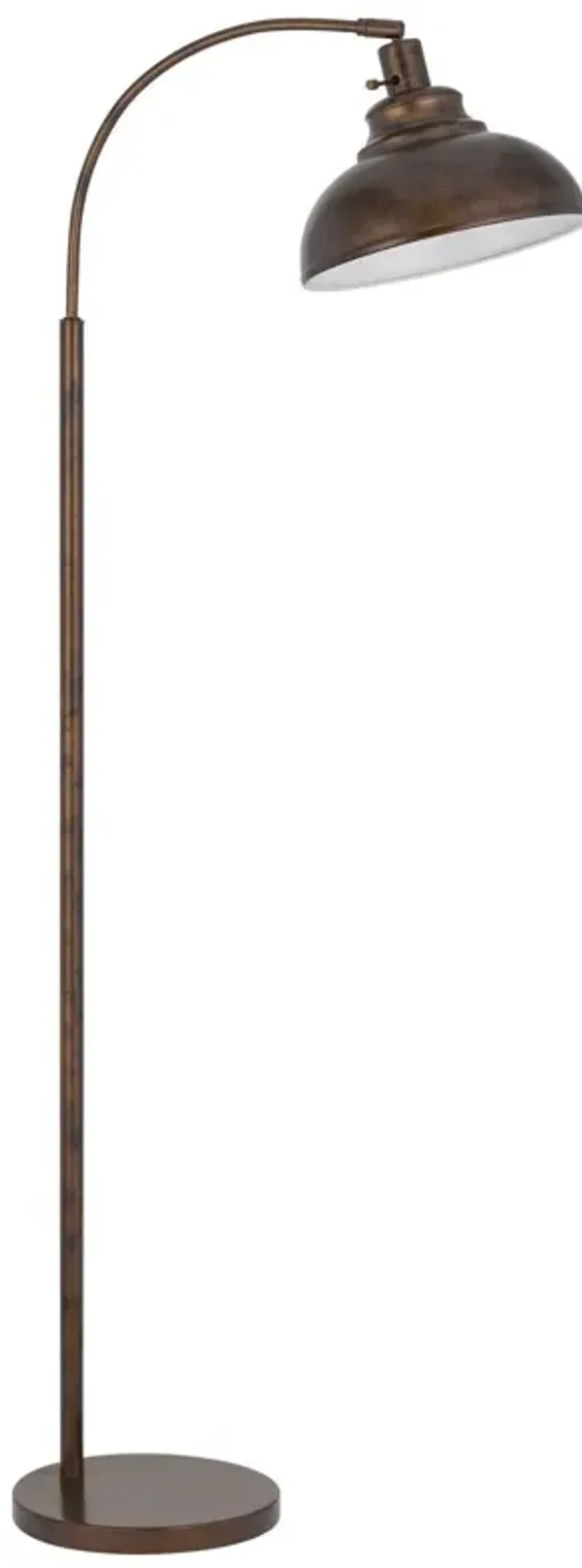 Traditional Shaped Floor Lamp With Rust Dome Shade - Rust