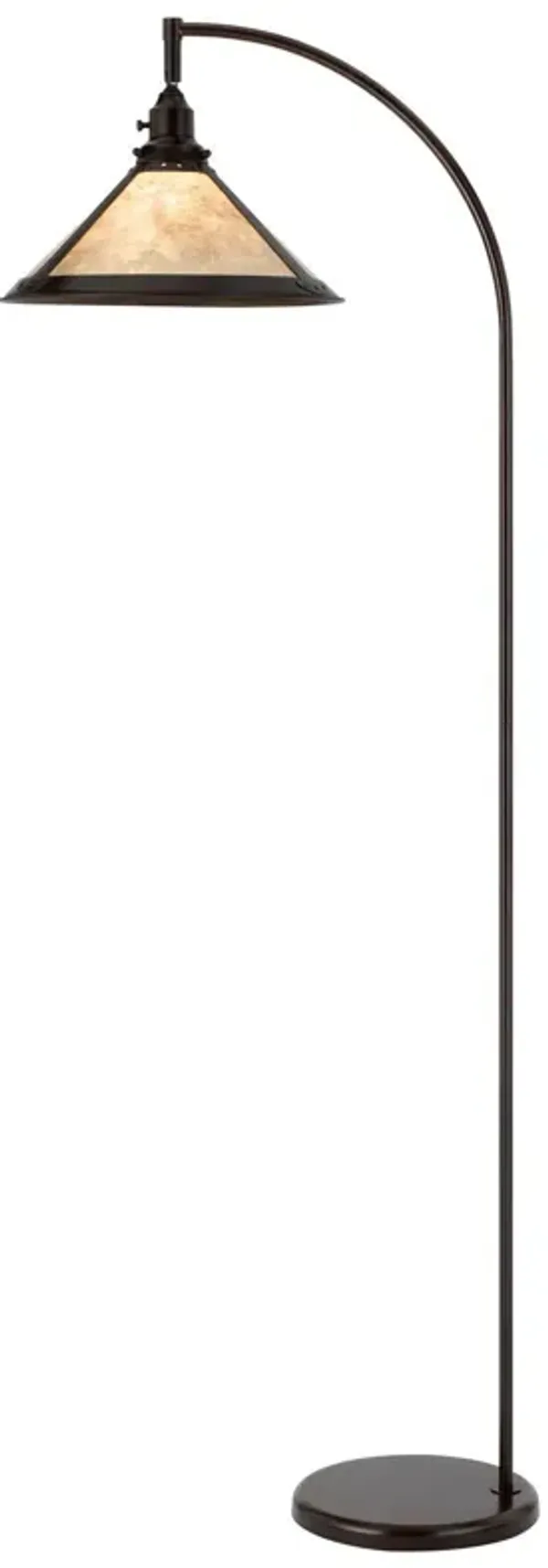 Traditional Shaped Floor Lamp With White Empire Shade - Bronze