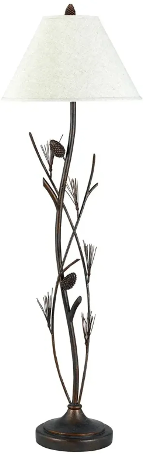 Traditional Shaped Floor Lamp With Brown Empire Shade - Rust