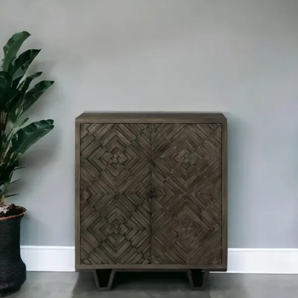 Accent Cabinet With One Shelf - Black And Dark Brown
