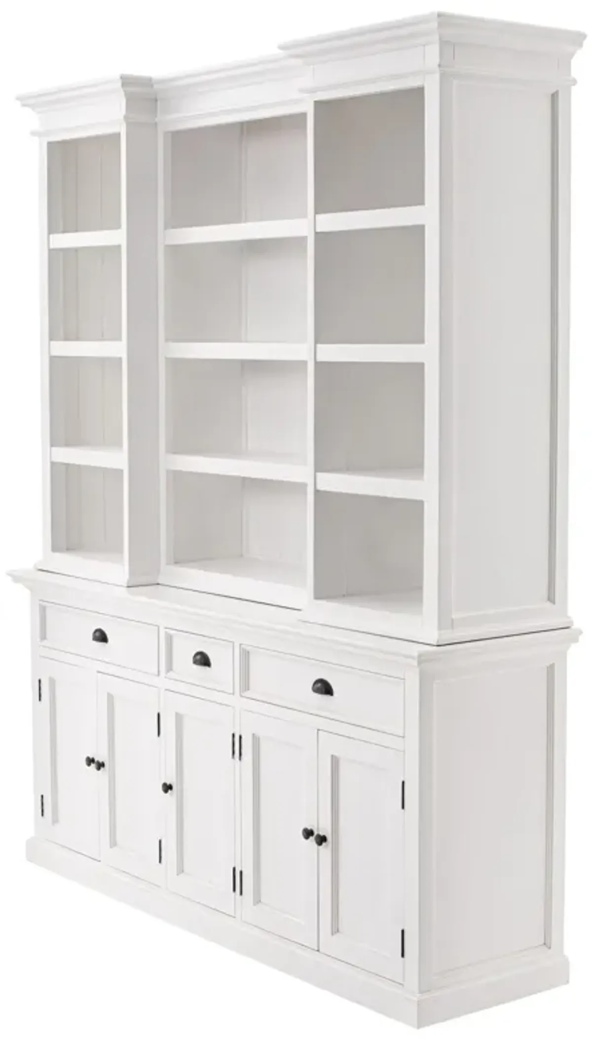 Dining Hutch With Twelve Shelves And Three Drawers - White