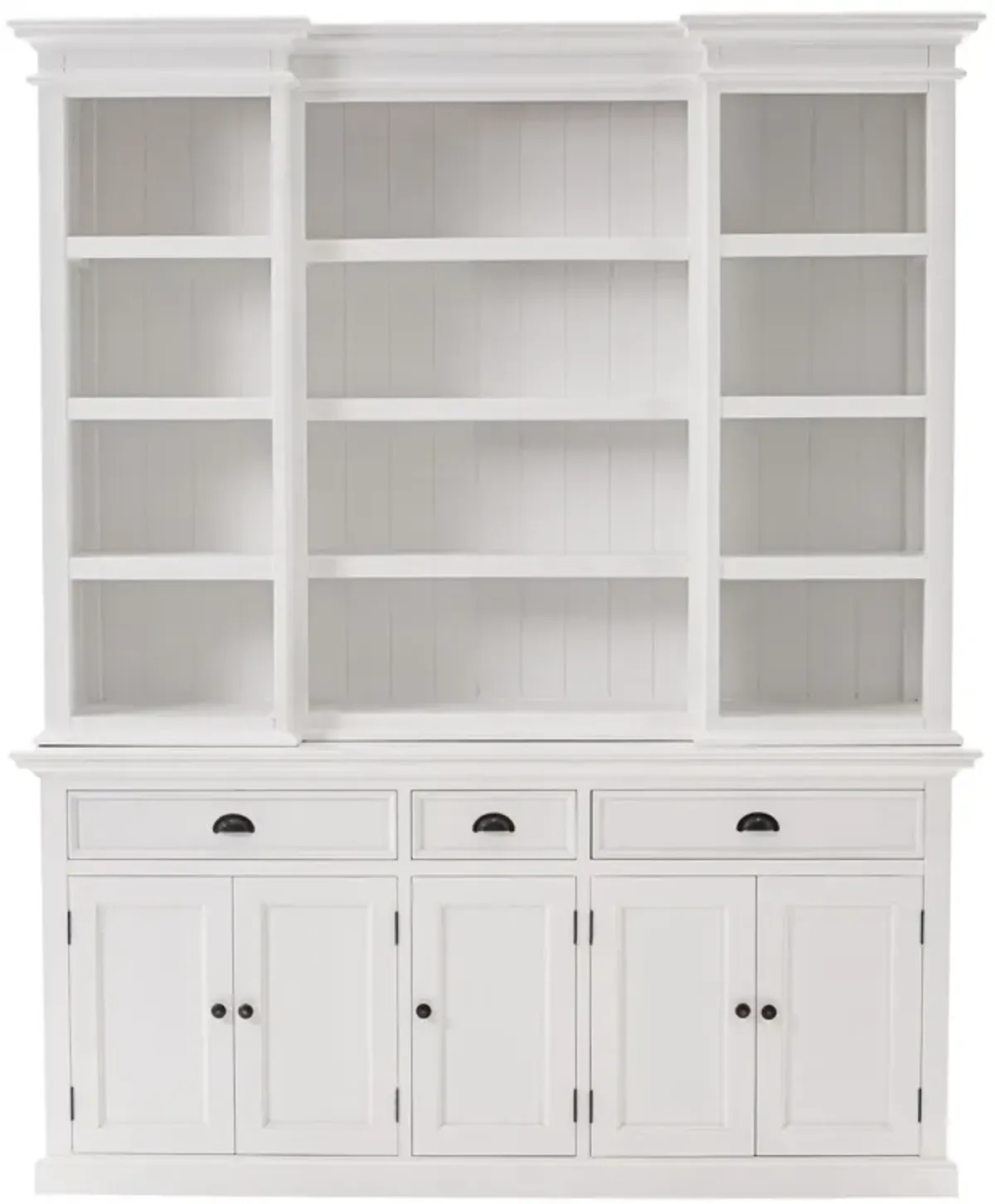 Dining Hutch With Twelve Shelves And Three Drawers - White