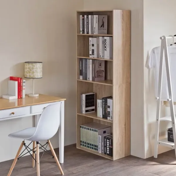 Classic Five Shelf Bookcase - Natural