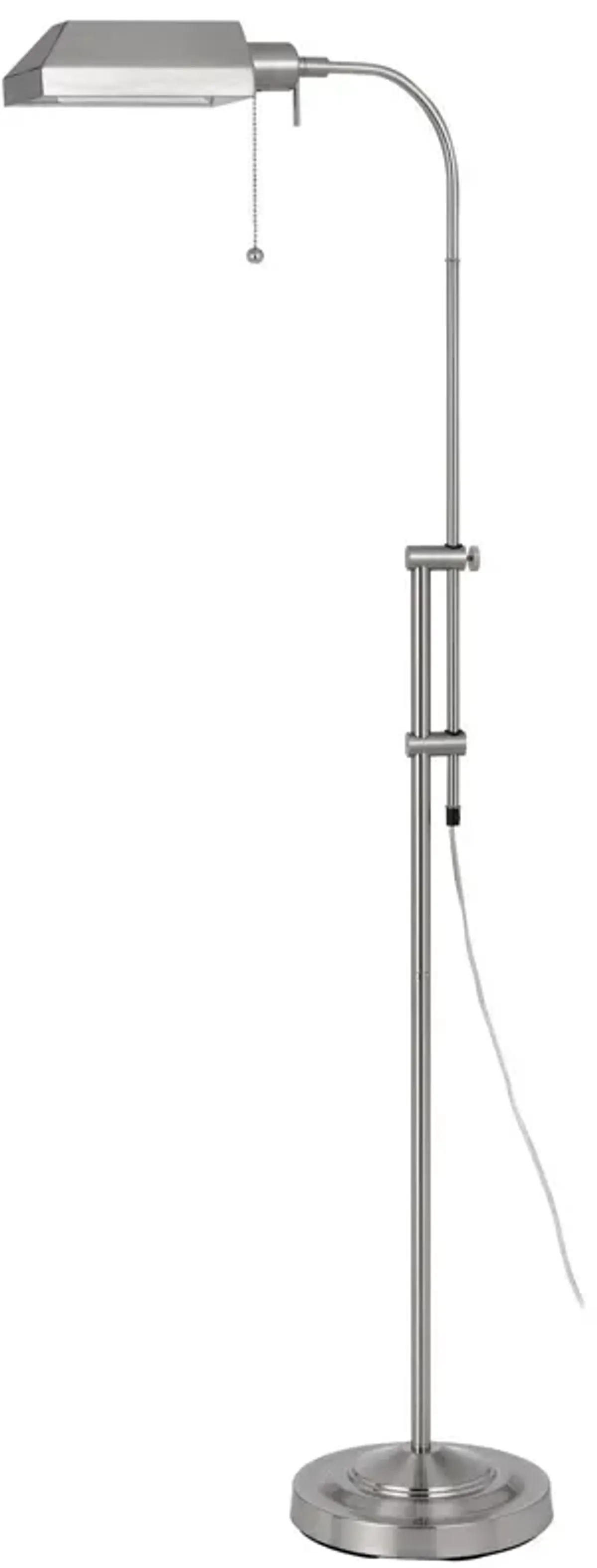 Adjustable Traditional Shaped Floor Lamp With Nickel Square Shade - Nickel