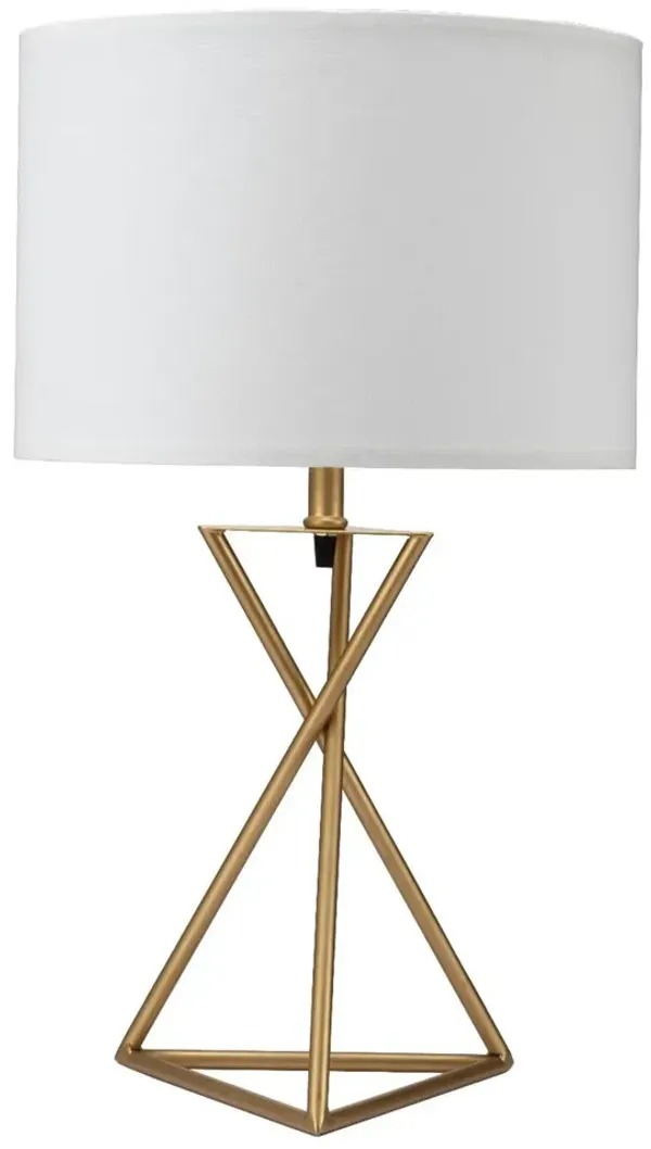 Contemporary Geo Table Lamp With White Shade - Gold