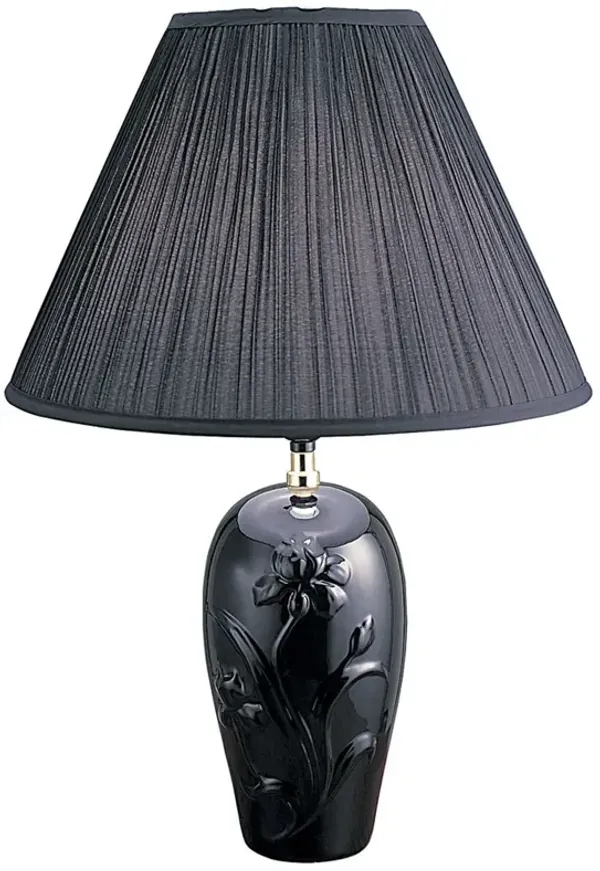 Bedside Table Lamp With Black Empire Shade - Black