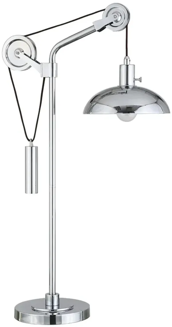 Metal Adjustable Desk Table Lamp With Nickel Dome Shade - Silver