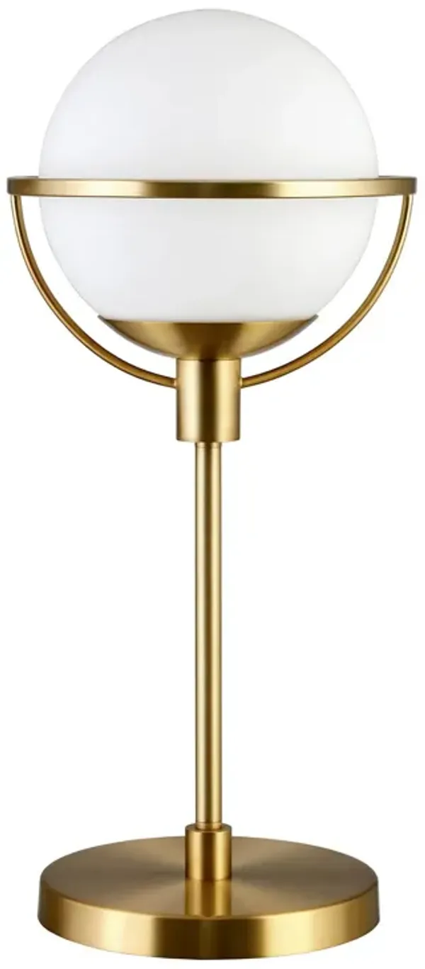 21" Metal Globe Table Lamp With Clear Globe Shade - Brass
