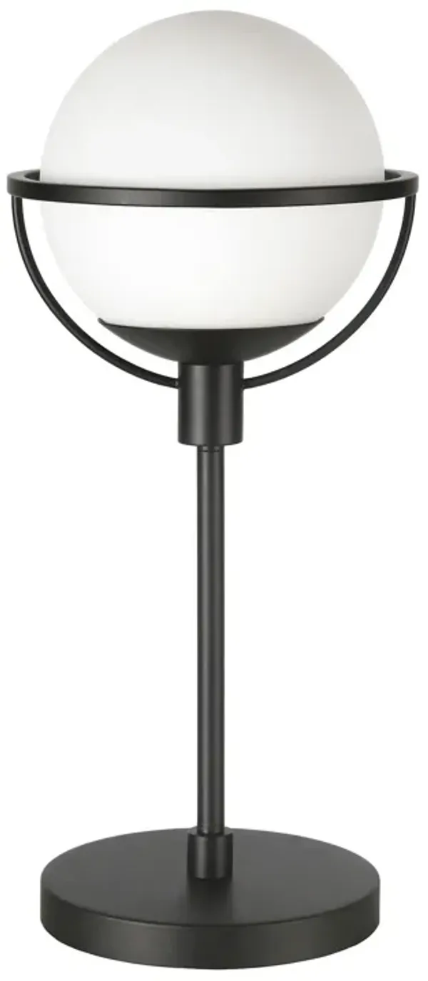 Metal Globe Table Lamp With Clear Globe Shade - Black