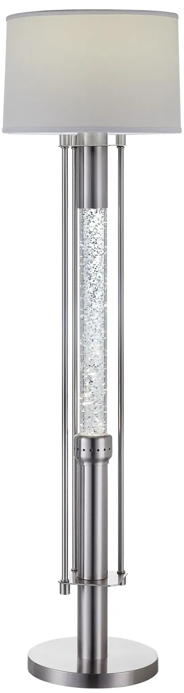 15" X 15" X 58" Metal Glass LED Shade Floor Lamp - Brushed Nickel