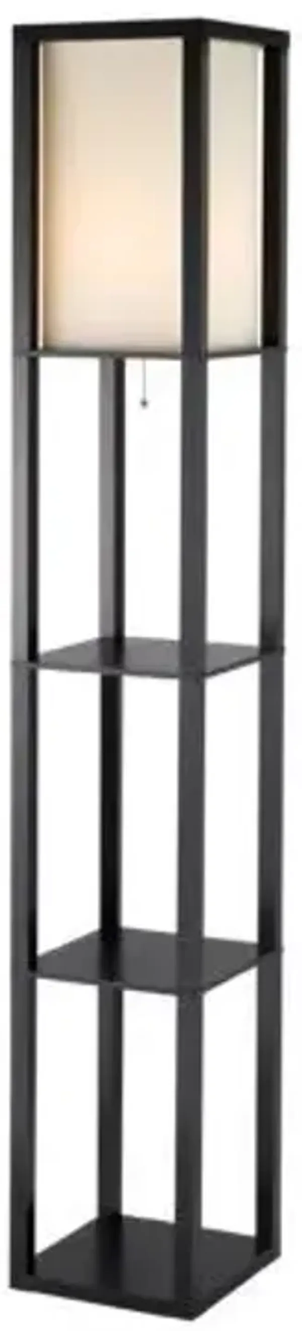 Sleek Column Style Floor Lamp With Storage - Black White