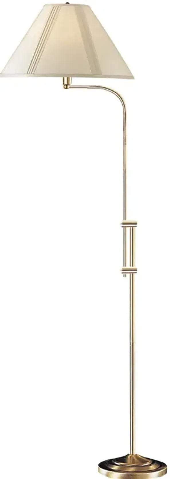 Adjustable Traditional Shaped Floor Lamp With Beige Empire Shade - Bronze
