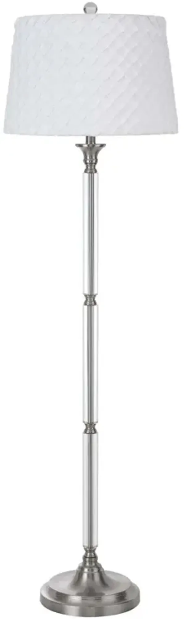 60" Traditional Shaped Floor Lamp With White Square Shade - Nickel