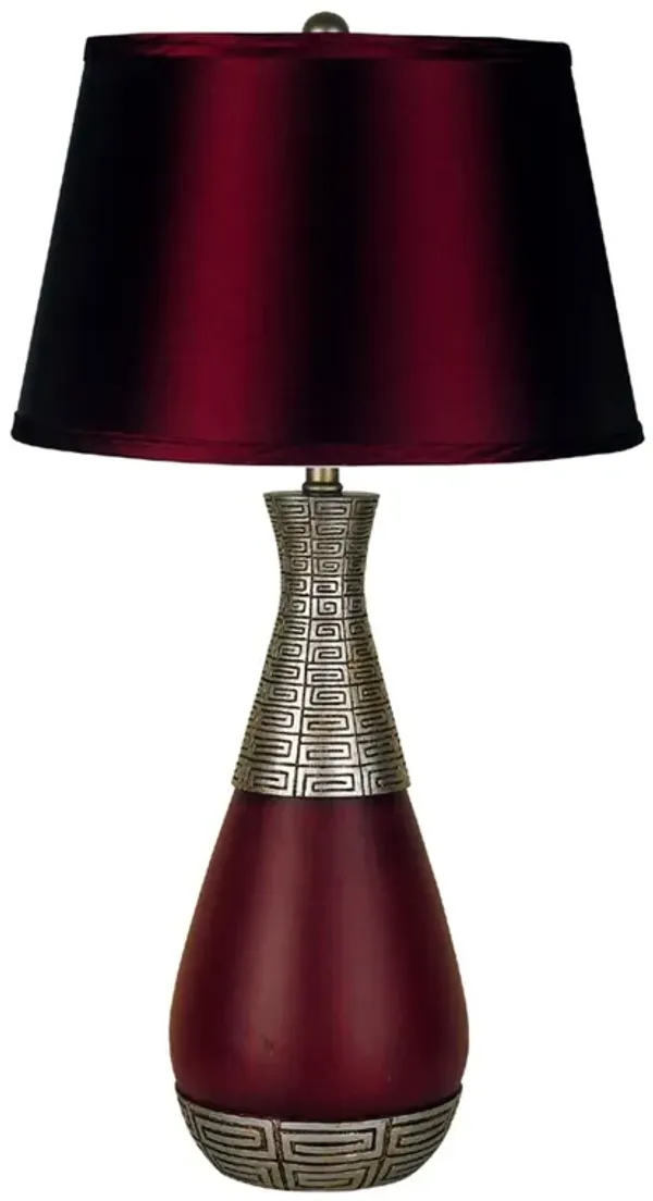 Contemporary Table Lamp - Maroon