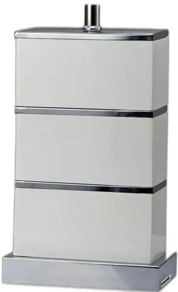 Modern Table Lamp With USB - White And Silver