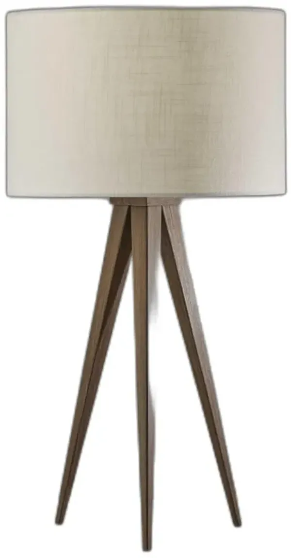 Tripod Floor Lamp With Drum Shade - Brown White