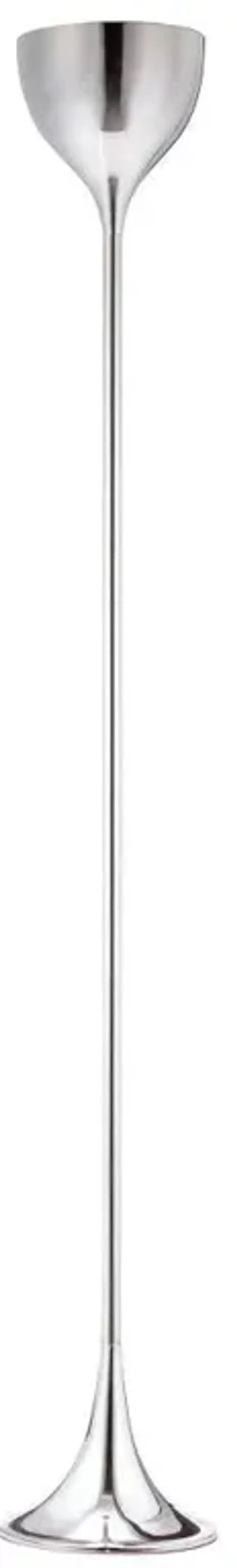 Steel Floor Lamp With Steel Bell Shade - Silver