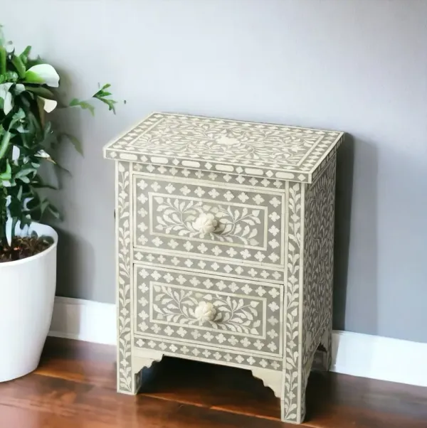 Accent Chest With Multiple Shelves - Gray And White