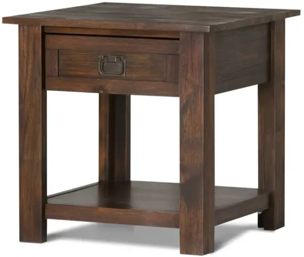 Monroe - End Table - Distressed Charcoal Brown