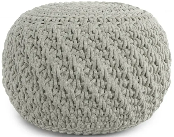 Nisi - Round Knitted Outdoor / Indoor Pouf - Light Gray