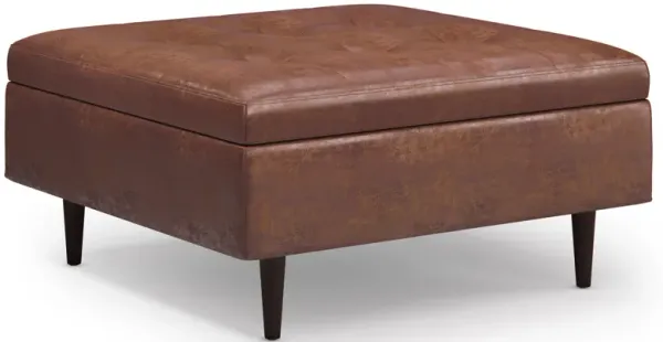 Shay - Large Square Coffee Table Storage Ottoman Mid-Century Style