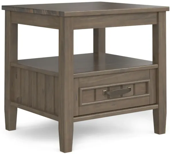 Lev - End Table With Bottom Drawer - Smoky Brown