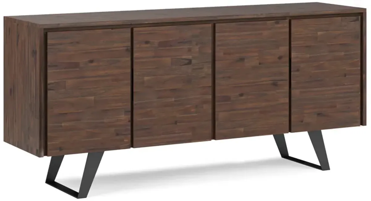 Lowry - Large 4 Door Sideboard Buffet - Distressed Charcoal Brown